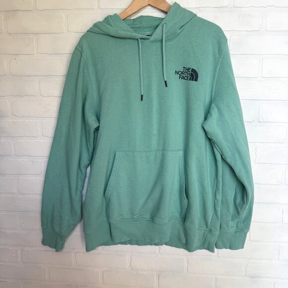 THE NORTH FACE Men's Blue Green Mountain Graphic Hoodie Sweatshirt sz L - Picture 1 of 6